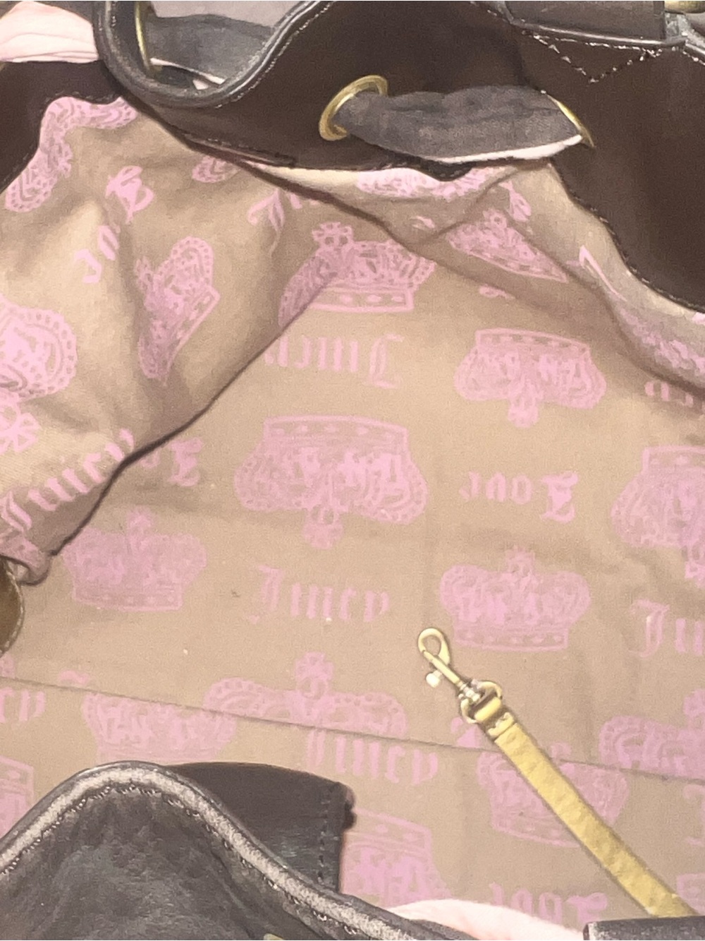 Y2K Vintage Juicy Couture Daydreamer Bag Pink Brown Scottie Dogs - Picture 12 of 16